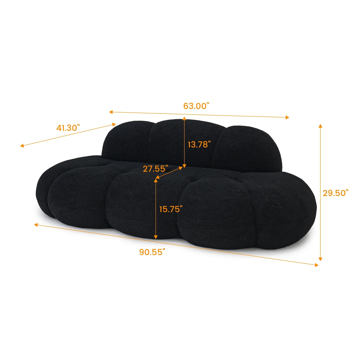Modern Cloud Shaped Couches for Living Room Comfy Upholstered Cloud Shaped Leisure Sofa Couch for Bedroom Apartment