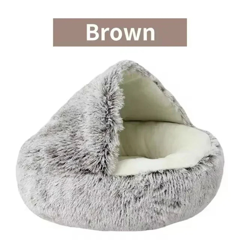 Plush Round Cat Bed Pet Mattress Warm Soft Comfortable