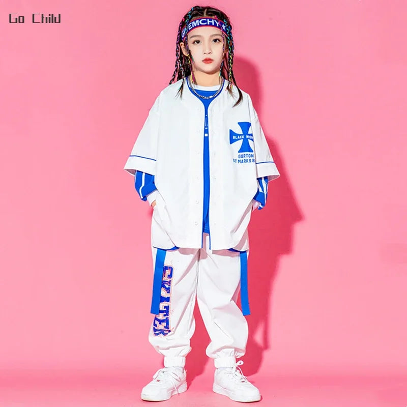 Hip Hop Fashion Baseball Jacket Cargo Pants Streetwear Clothes Set