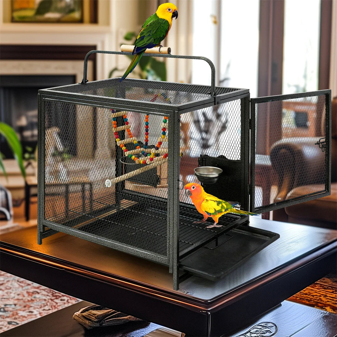 Portable Bird Cage Playpen Travel Carrier