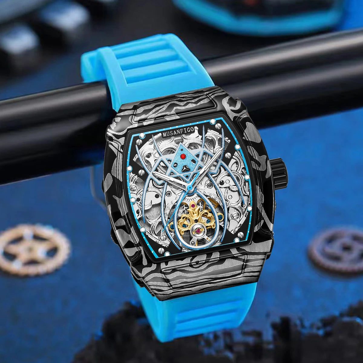 Spider Luminous Silicone Strap Automatic Watch