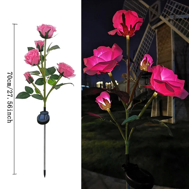5 Heads Rose Solar Lights