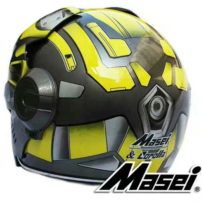 Flip Up Casque Vintage Motorcycle Helmets Full Face Iron Men
