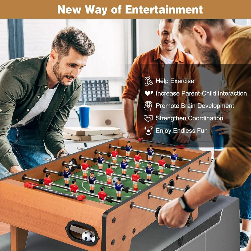 Easily Assemble Wooden Table Top Footballs Indoor Game Set