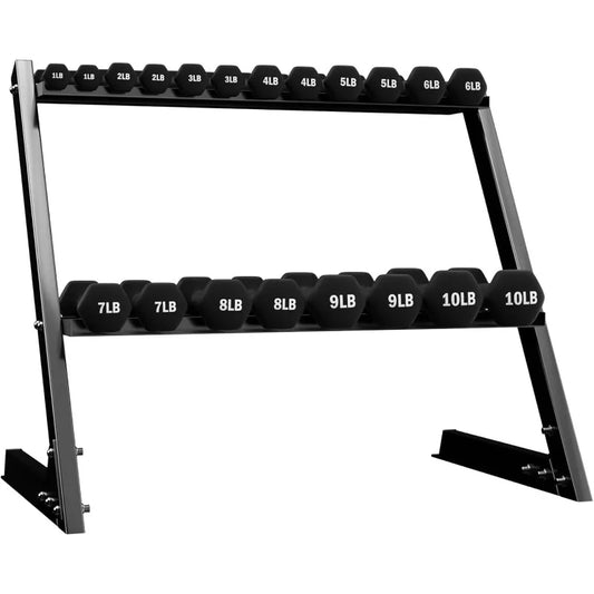 BalanceFrom Dumbbell Set with Stand, Neoprene Coated Hand Weights