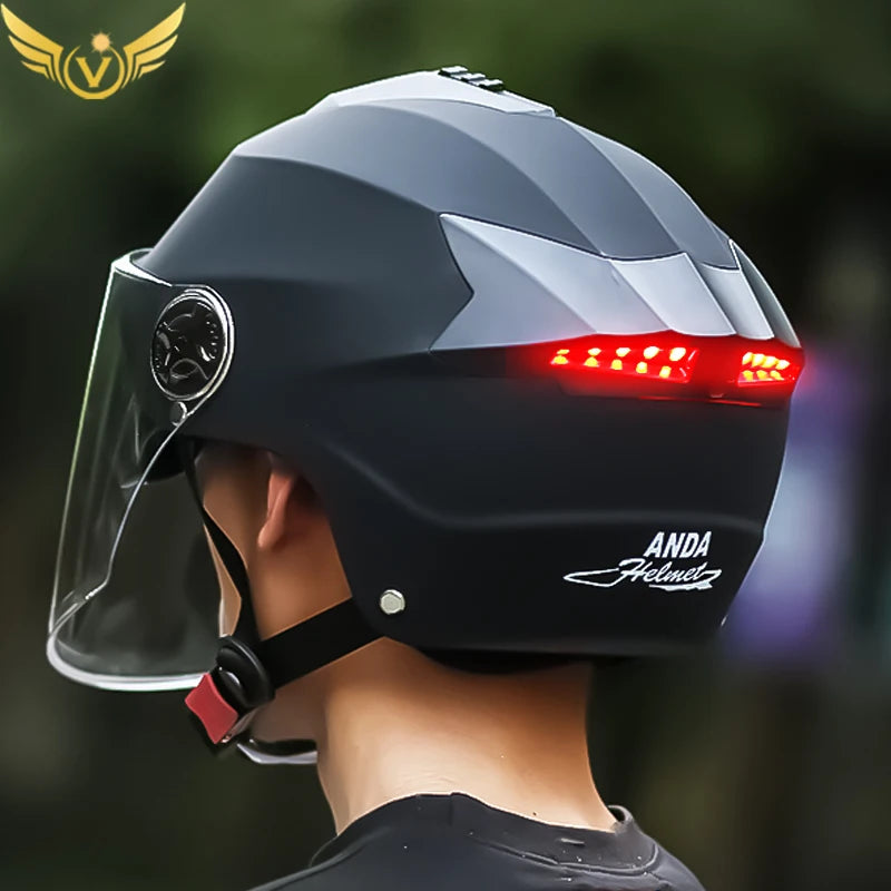 Helmets With Led Lights Moped