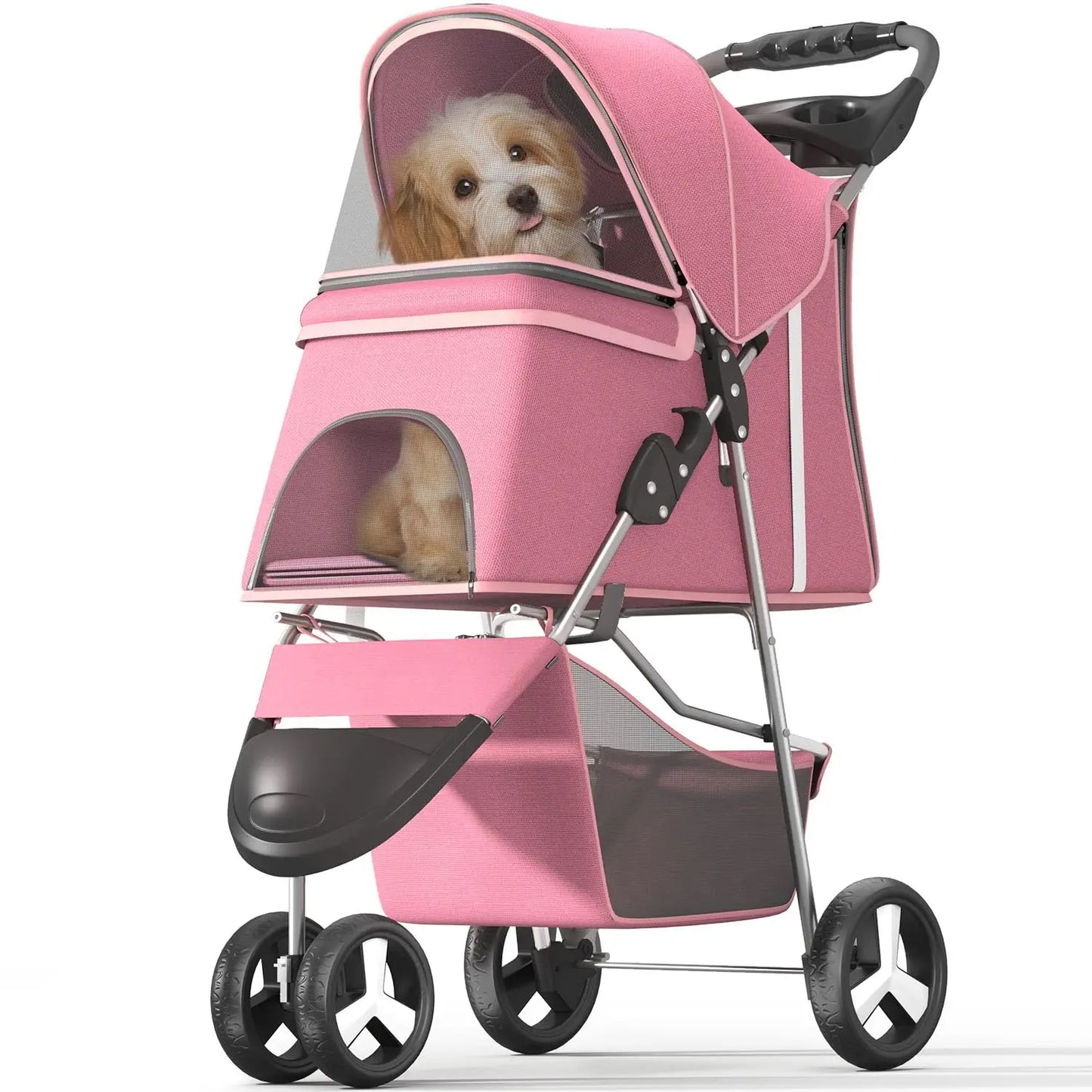 3-Wheel Pet Stroller for Small/Medium Dogs & Cats