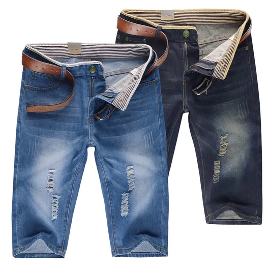 29-40 Men's Perforated Denim Shorts