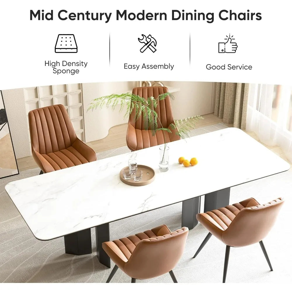 Modern Dining Set of 4, Comfy Chairs with Thick Cushions