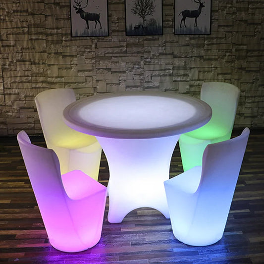 LED Illuminated Round Cocktail Table