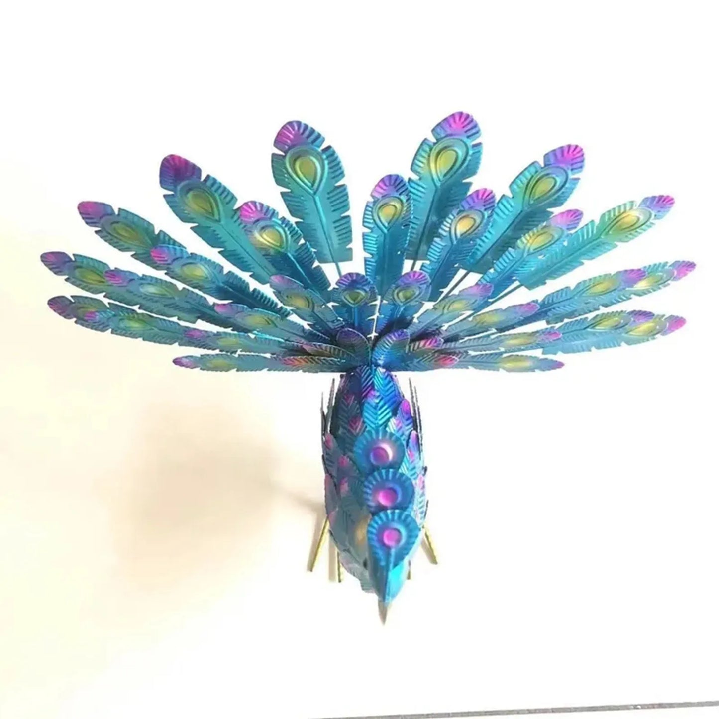 Handmade Collectible Peacock Figurine Yard Decor