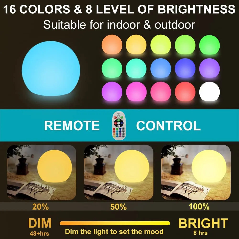 Waterproof LED Garden Ball Light Rechargeable
