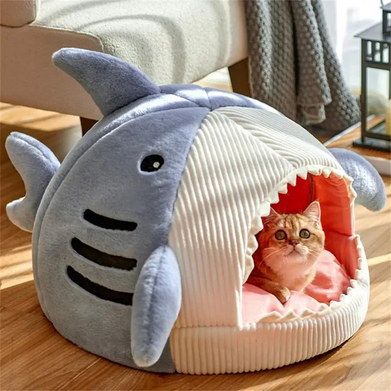 Cat's Nest Portable Shark Shape Cloth Shading Cat Bed