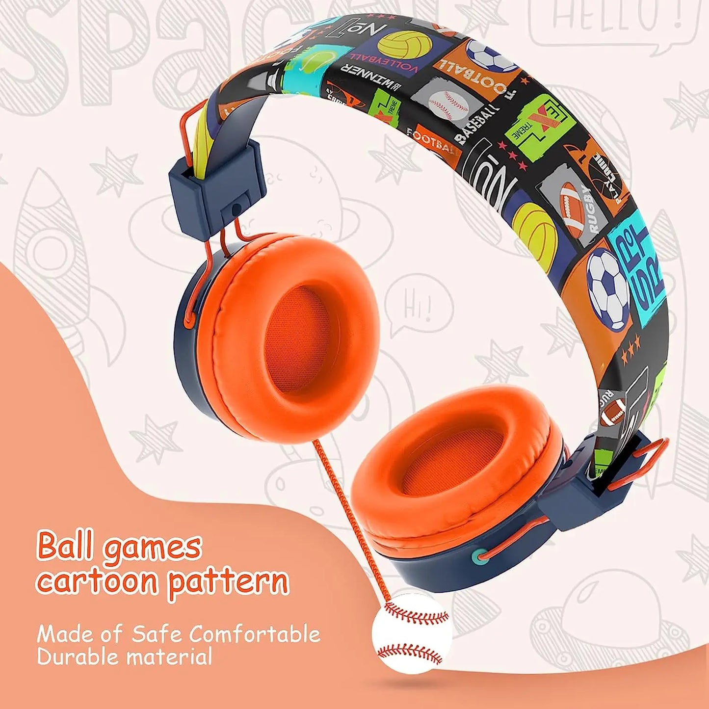 Cartoon Stereo Wired Headset with Mic