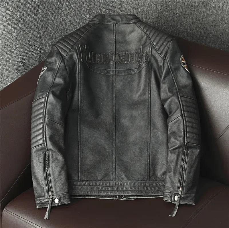 Vintage men's quality genuine leather Jacket