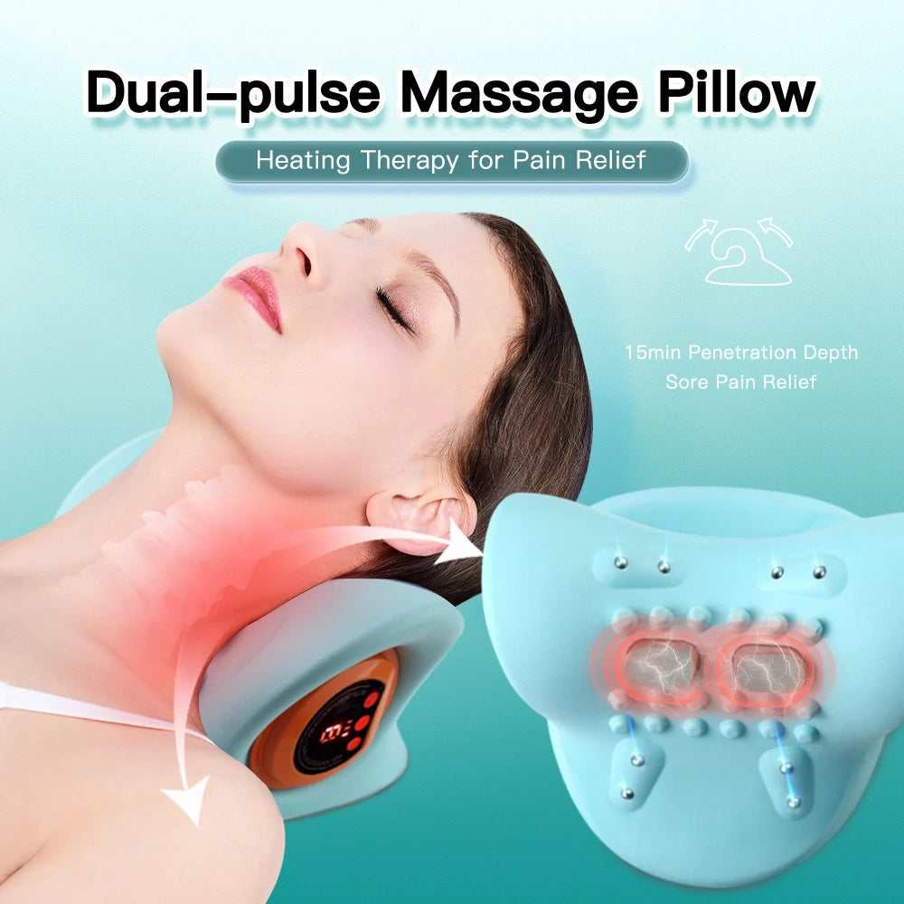 EMS Electric Neck Massager Cervical Point Massage Pillow Pain Relief