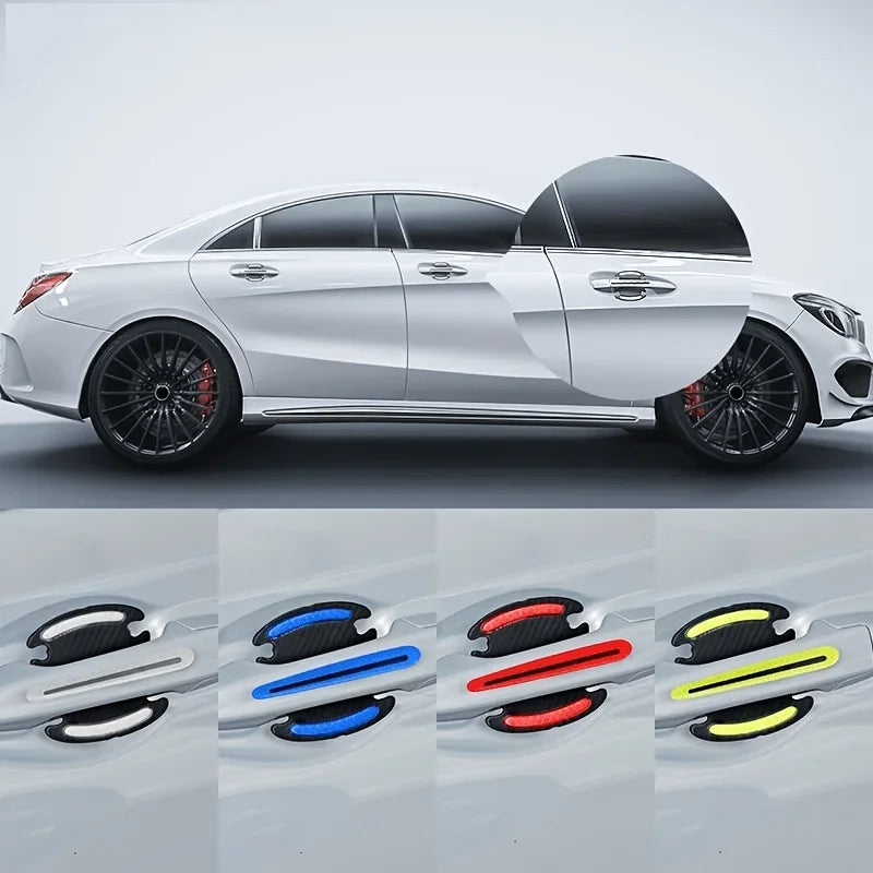 8-piece 3d Reflective sticker strip door handle