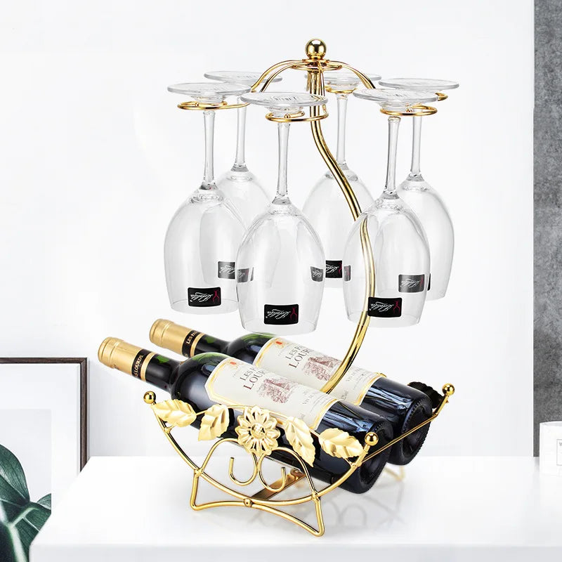 Light Luxury Style Golden Wine Cabinet Decoration