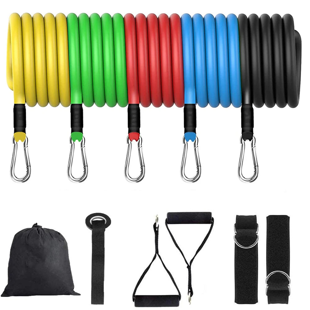 Latex Resistance Pull Band Rope for Pilates, Yoga, CrossFit, 11PCs