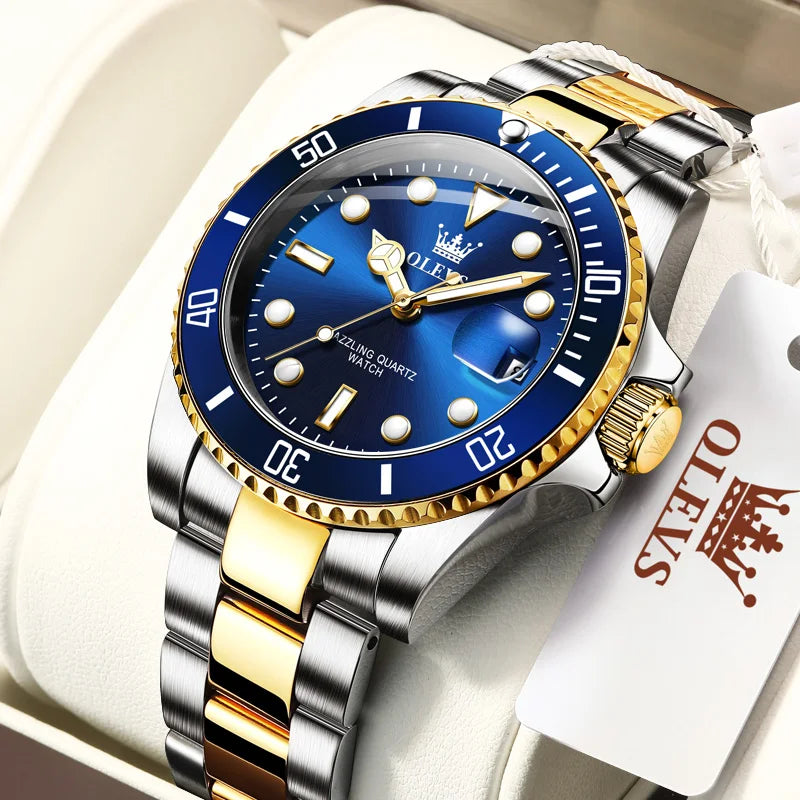 Waterproof Luminous Green Dial Wristwatch
