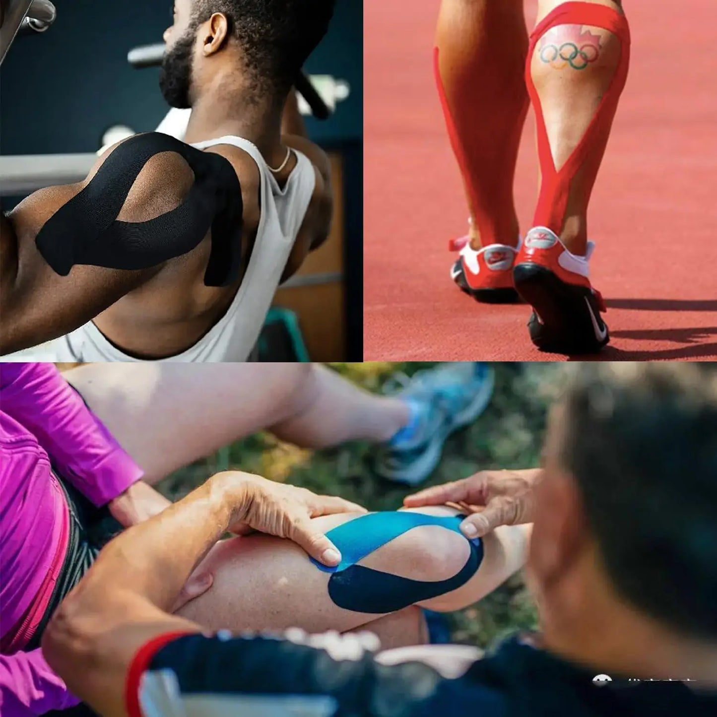 Sports Tape to Treat Pain Relief (Black Pink)