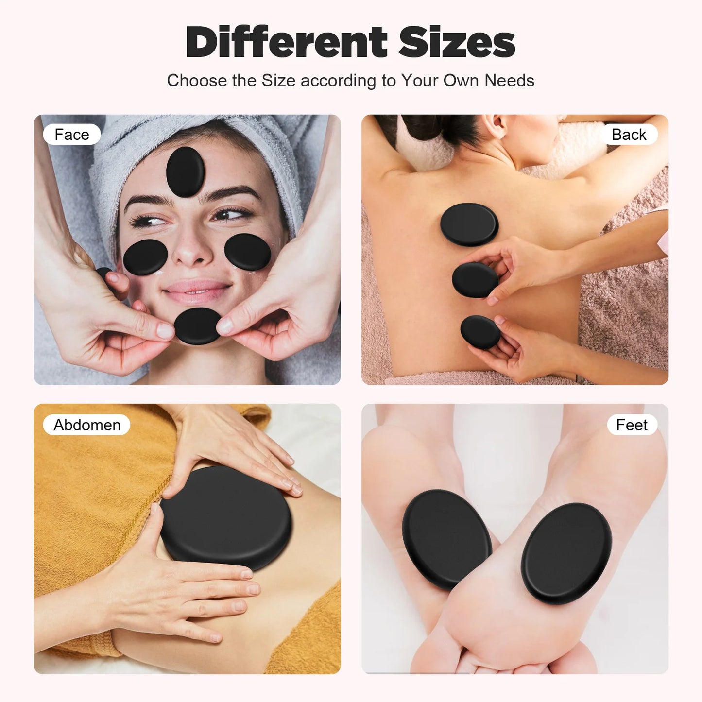 Professional Hot Stone Massage Kit 20pcs Natural Volcanic Basalt Stones