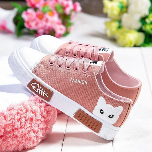 Womens Cartoon Cat Casual Fashion Sneakers