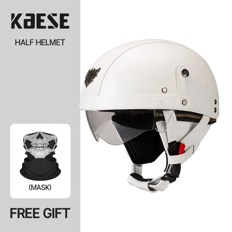 Vintage Half Face Motorcycle Helmet Unisex