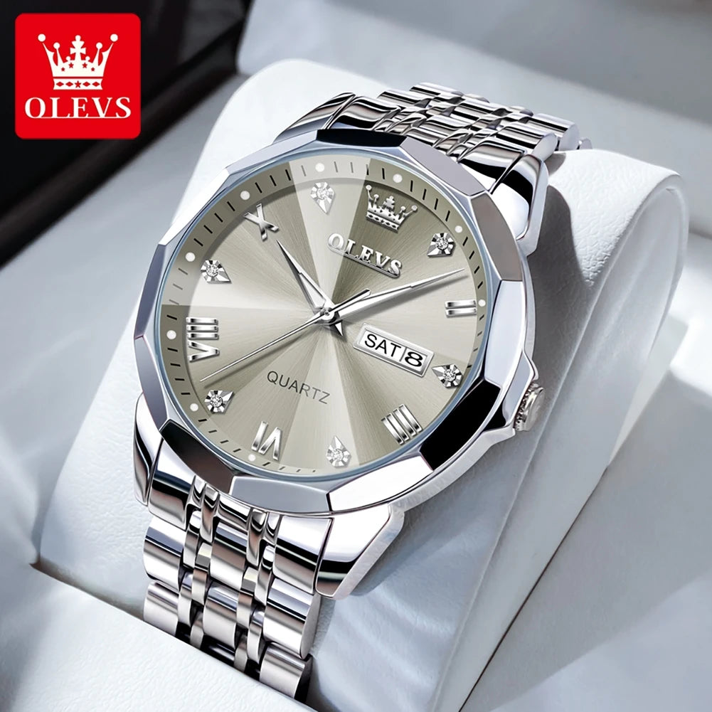 Quartz Waterproof Stainless Steel Luminous Wristwatch