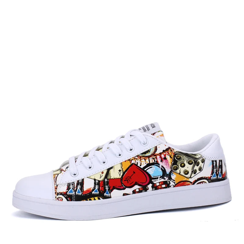 Fashion Graffiti Sneakers Mens Hip Hop Skateboarding Shoes