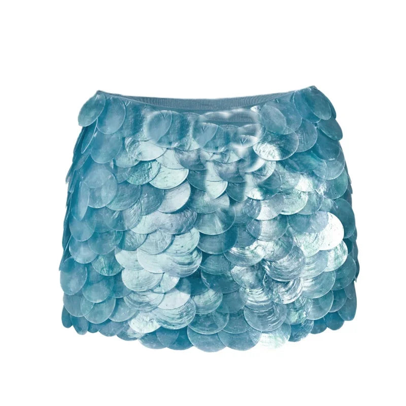 Casual Low Rise Sequins Skirt Party Clubwear