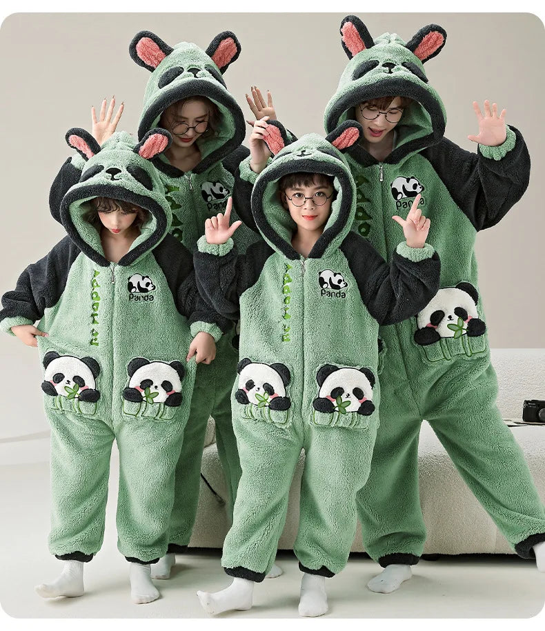 Christmas Fleece Jumpsuits Animal Pajamas