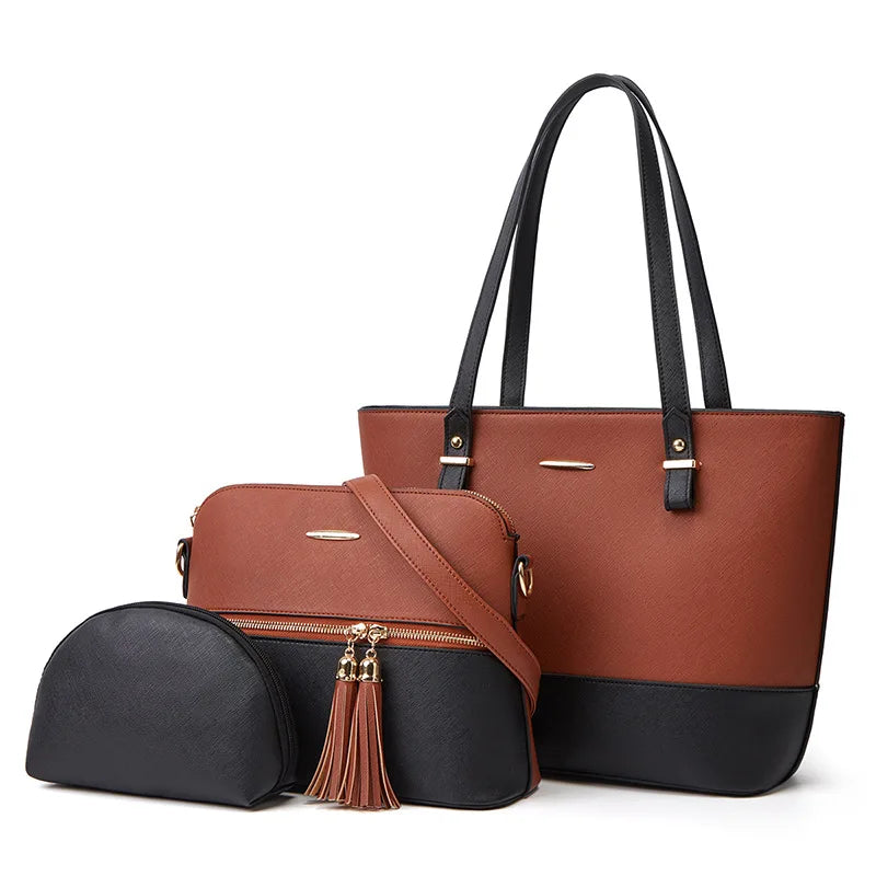 3PC Fashion Tote Crossbody Top Handle Bags