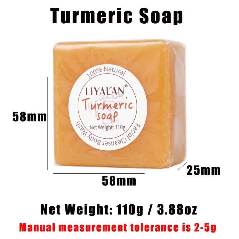 110g Turmeric Face Soap Acne Treatment Lighten Dark Spots