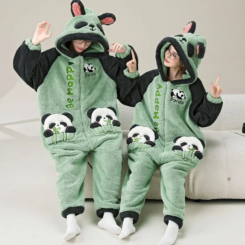 Christmas Fleece Jumpsuits Animal Pajamas