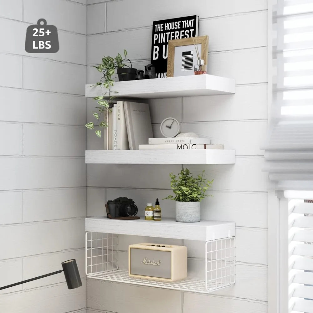 Floating Shelves Over Toilet - Set of 3