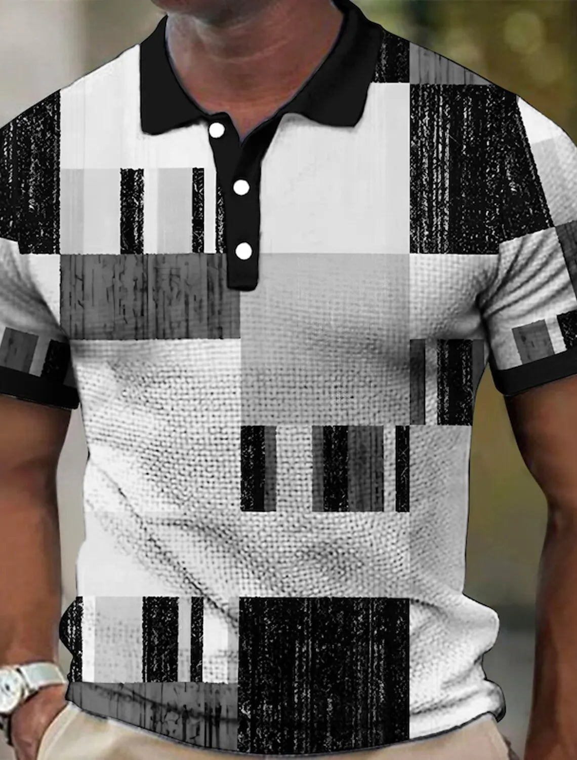 Men's Geometry Graphic Print Polo Shirt
