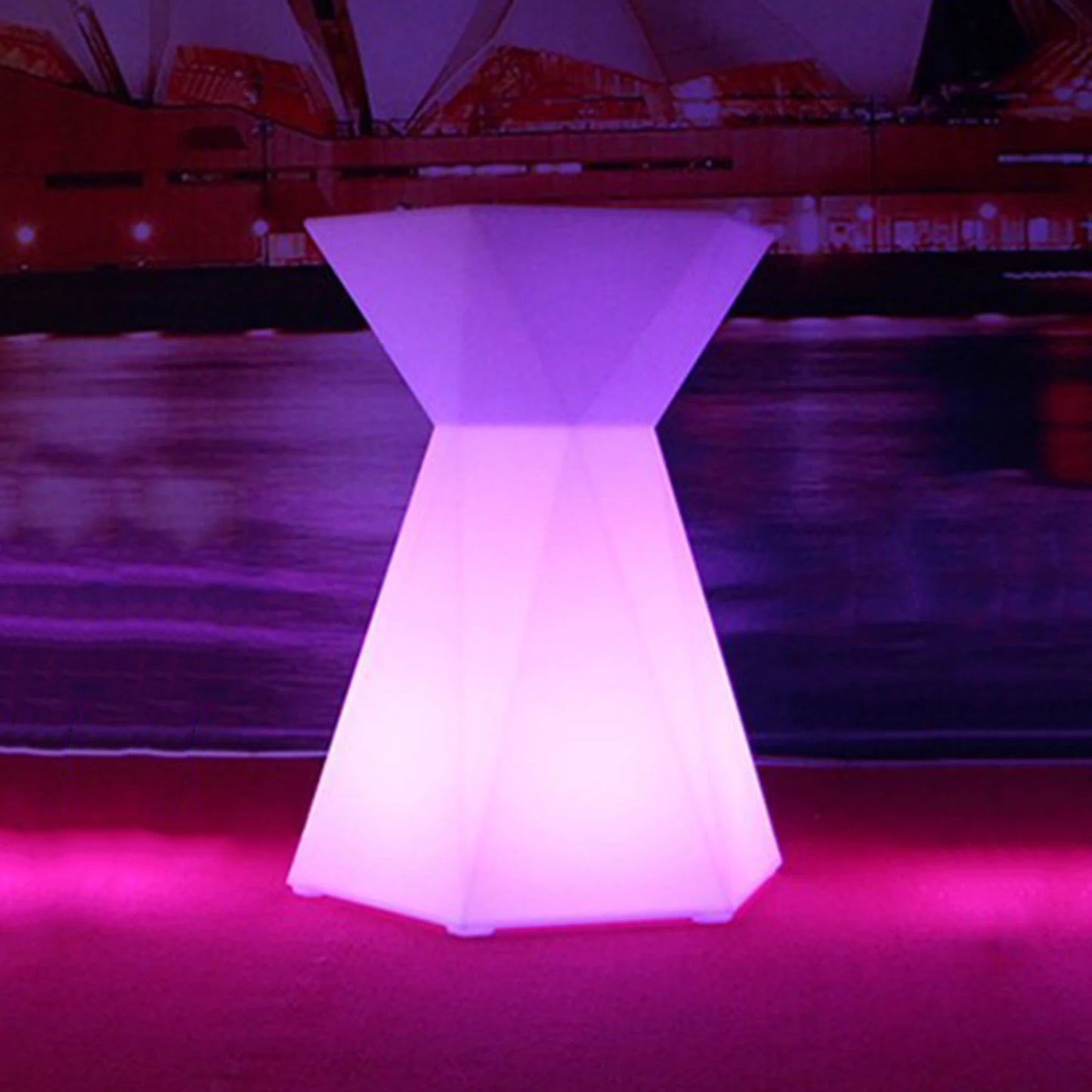 Hexagonal LED Light Up Accent Side Table