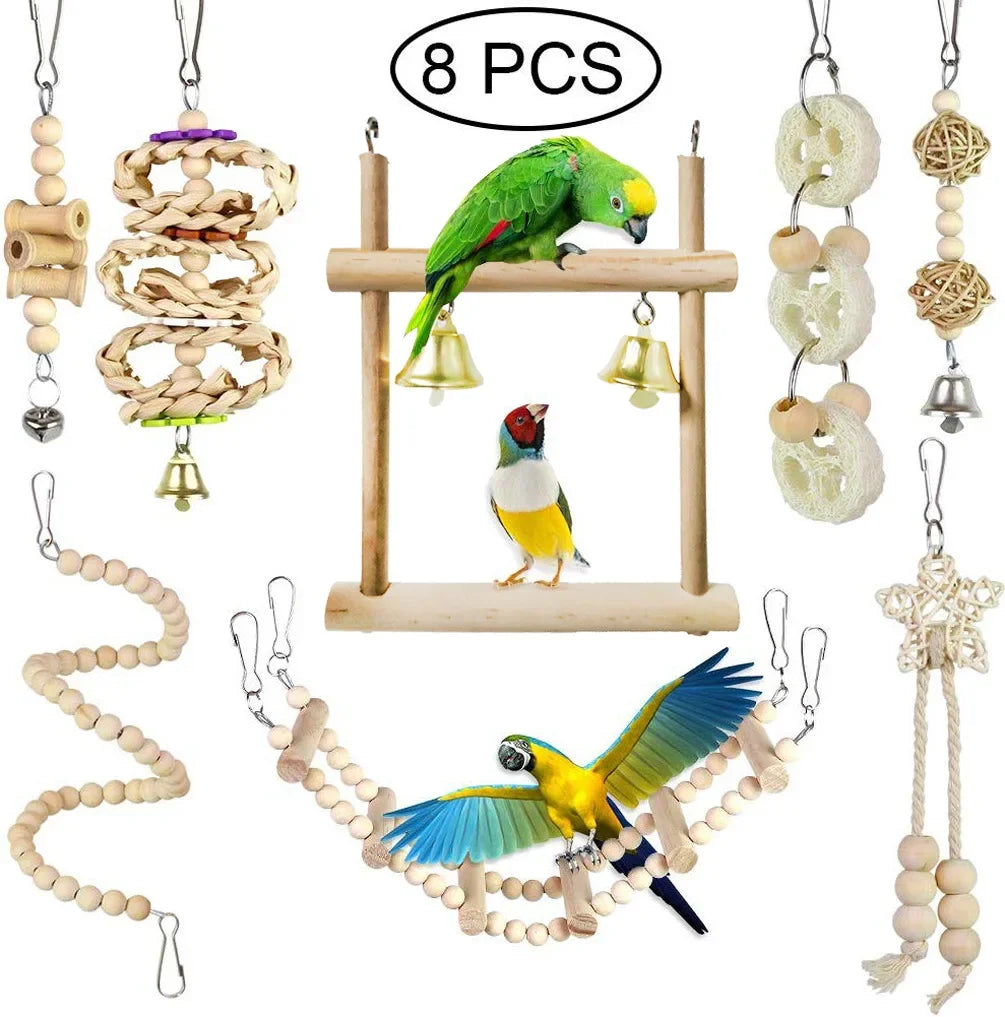 Combination Bird Swing Chewing Training Toys