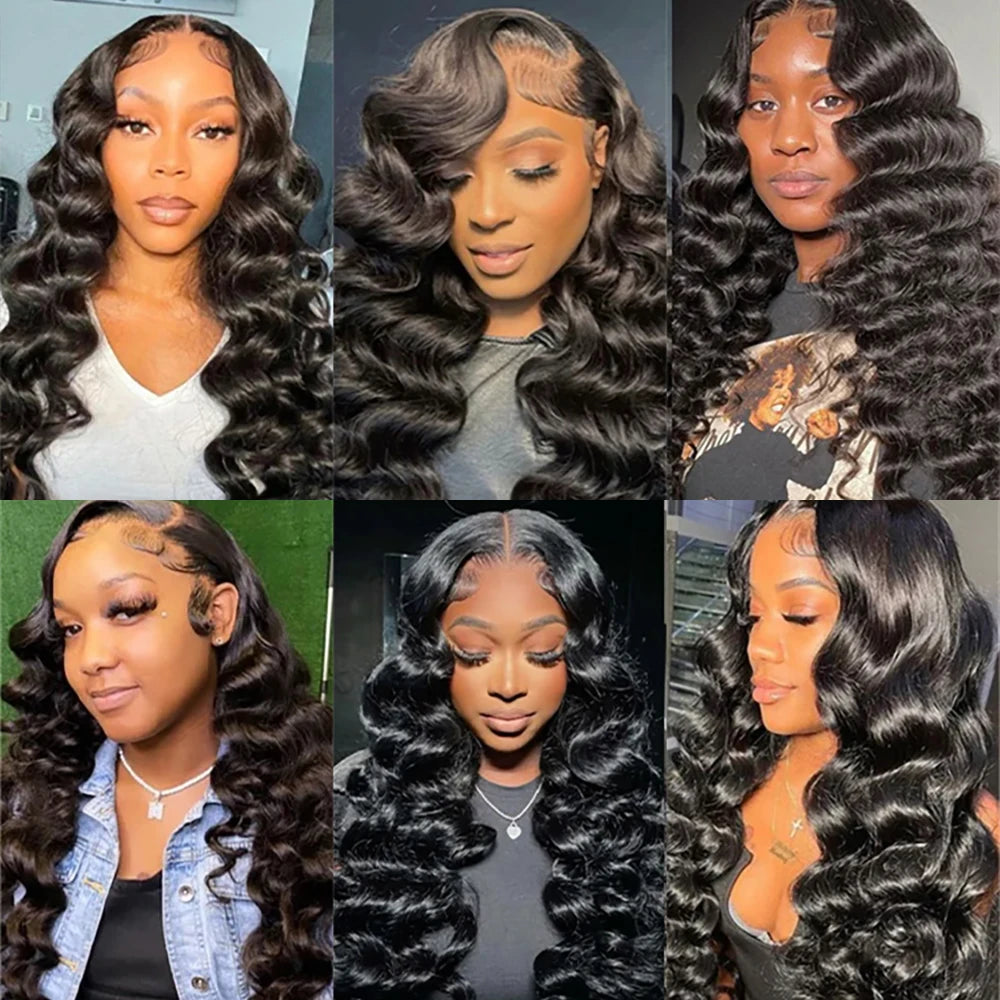 HD Human Hair 250 Density Brazilian Water Curly Nature Wave Lace Frontal Wigs
