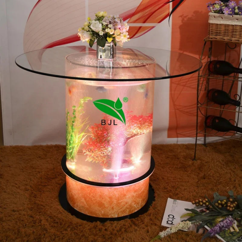 Custom, LED light acrylic water bubble glow dining table