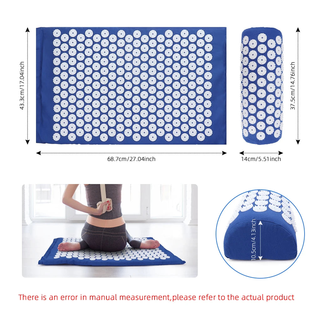 Massage Cushion Yoga Acupressure Mat Acupuncture Massage Mat Relieve Stree Back Body Pain Spike Mat Foot Massager Cushion