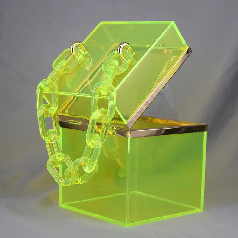 Transparent Square Acrylic Hand Bag