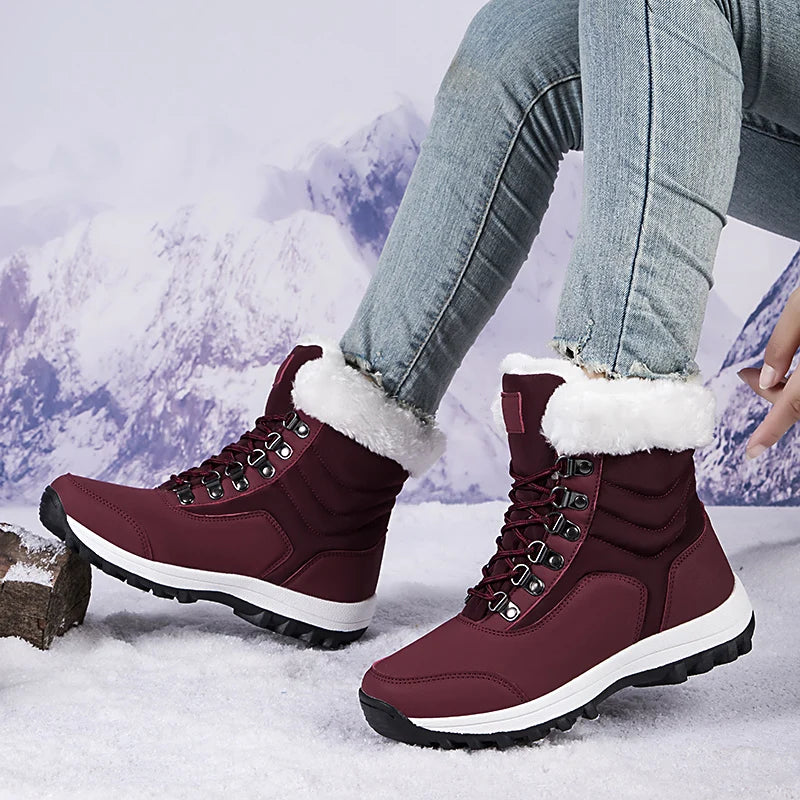 High-top Plush Velvet Women's Snow Boots