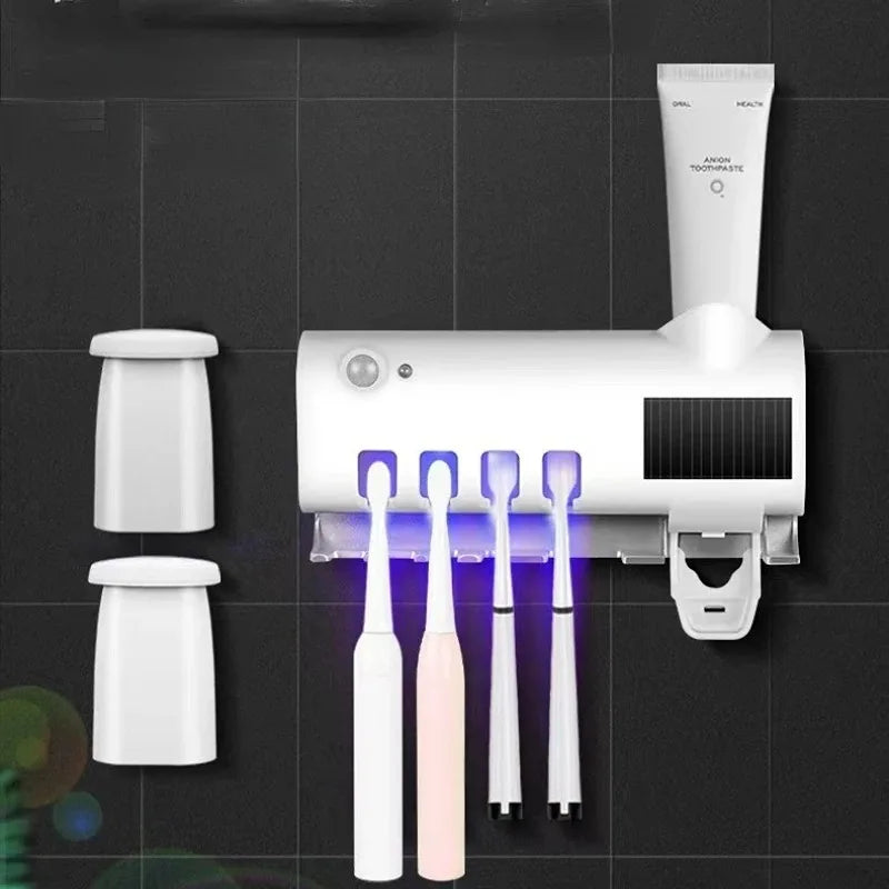 Holder Automatic Toothbrush Toothpaste Dispenser Wall Mounted