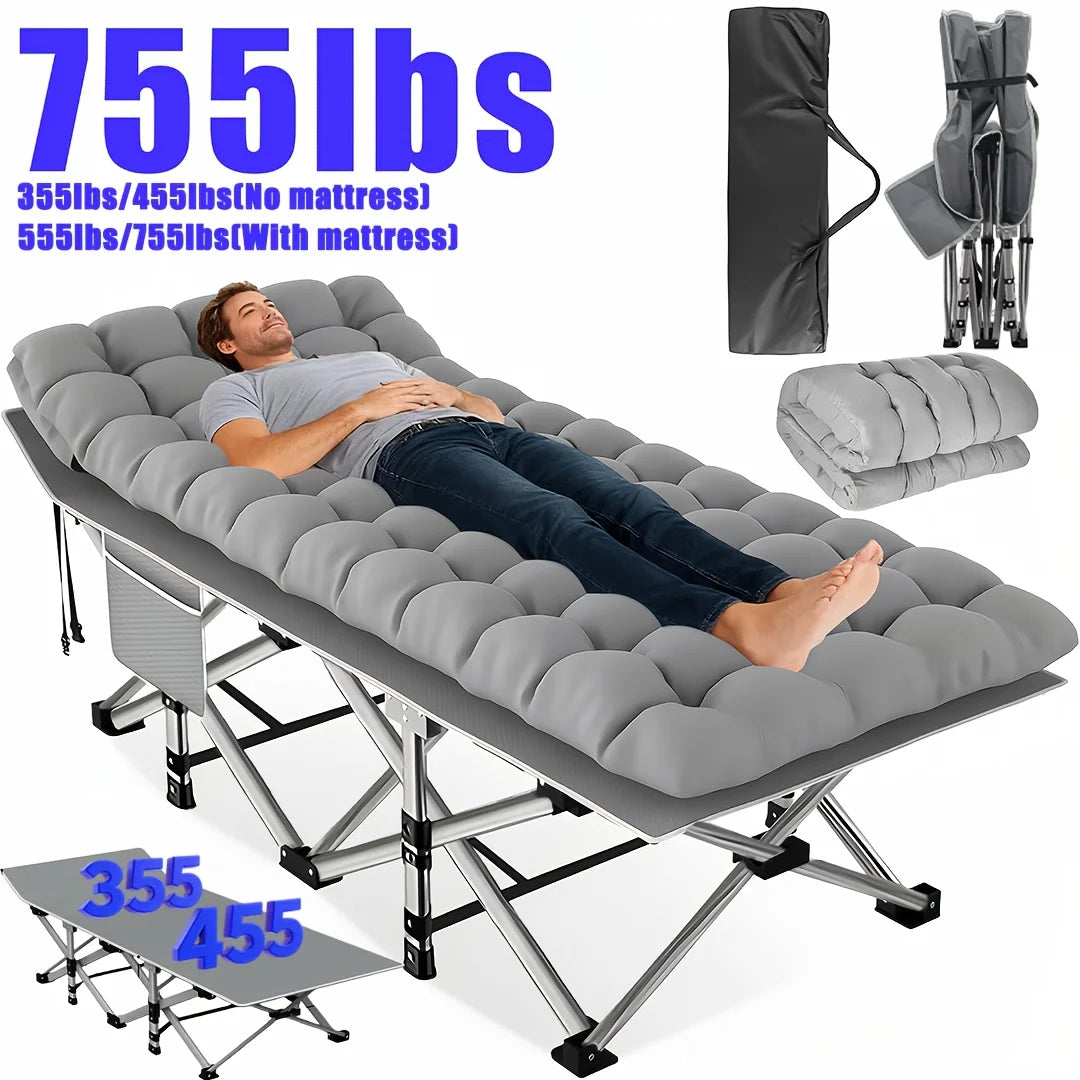 8-Leg Portable Adult Sleeping Cot with Carry Case