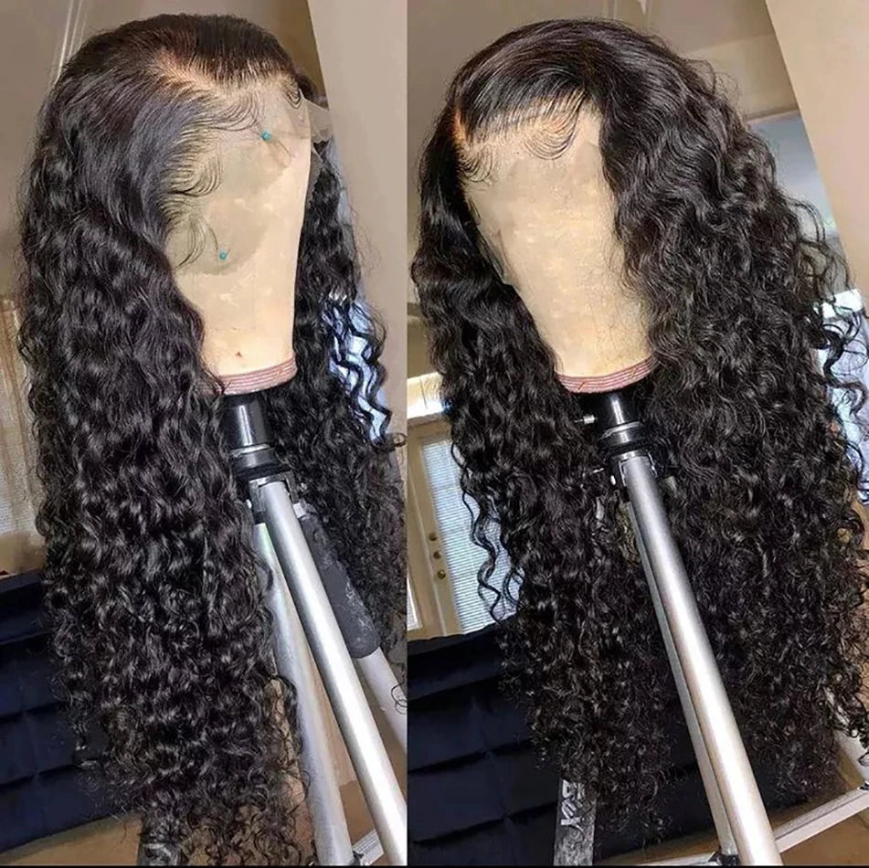 Deep Wave Lace Front Human Hair 180% Deep Curly Brazilian Wig