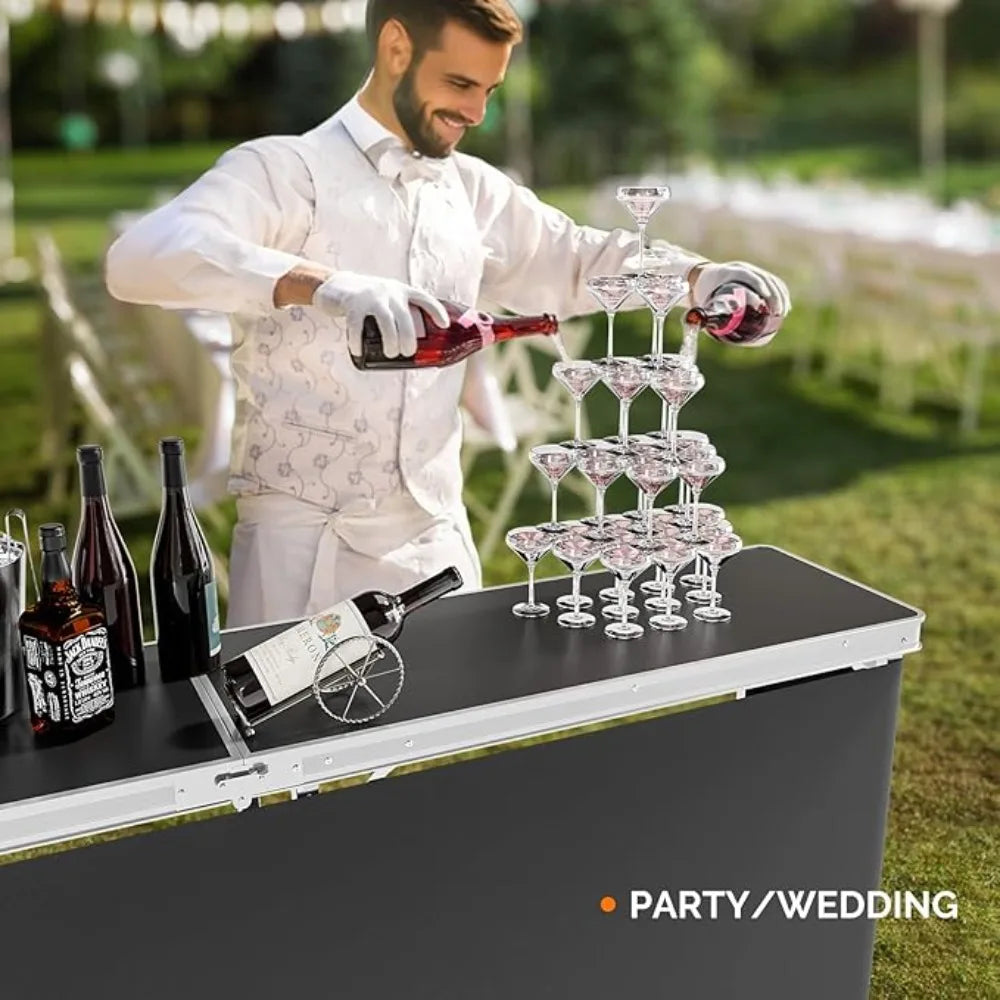78 "Portable Bar Double Decker Shelves