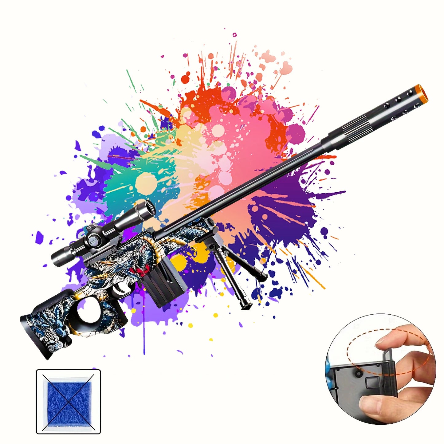 Mini SVD Sniper Gun, Shooting Toy Gel Ball Blaster