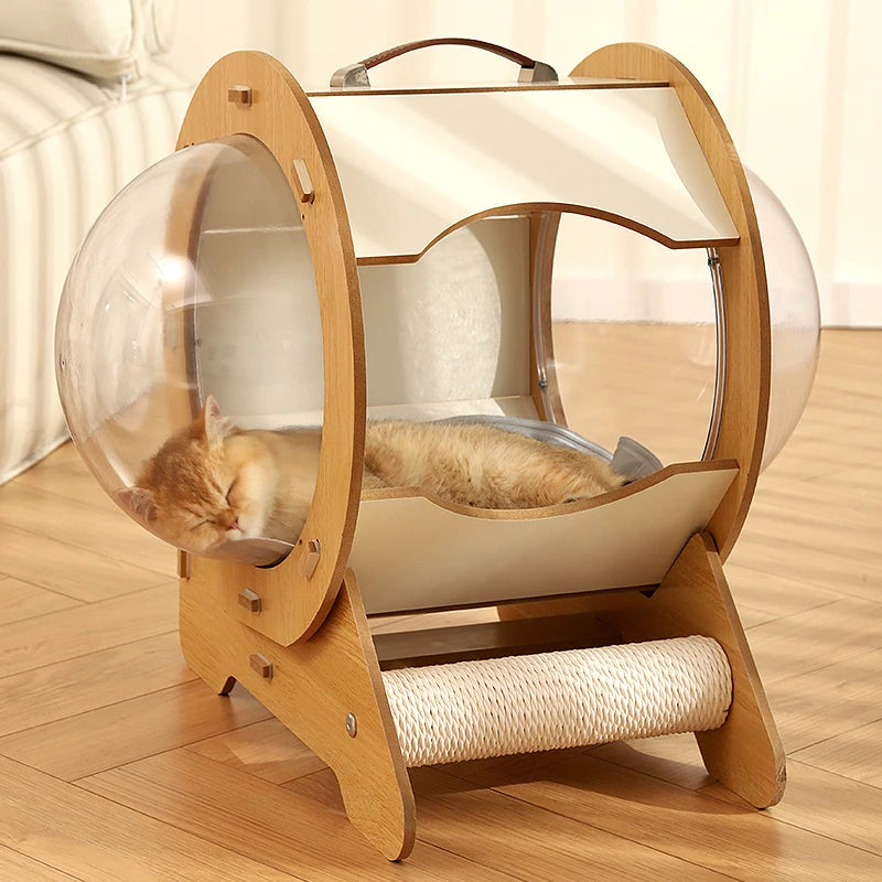 Cat Nest Four Seasons Wooden Capsule House